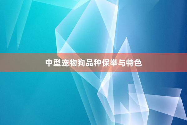 中型宠物狗品种保举与特色